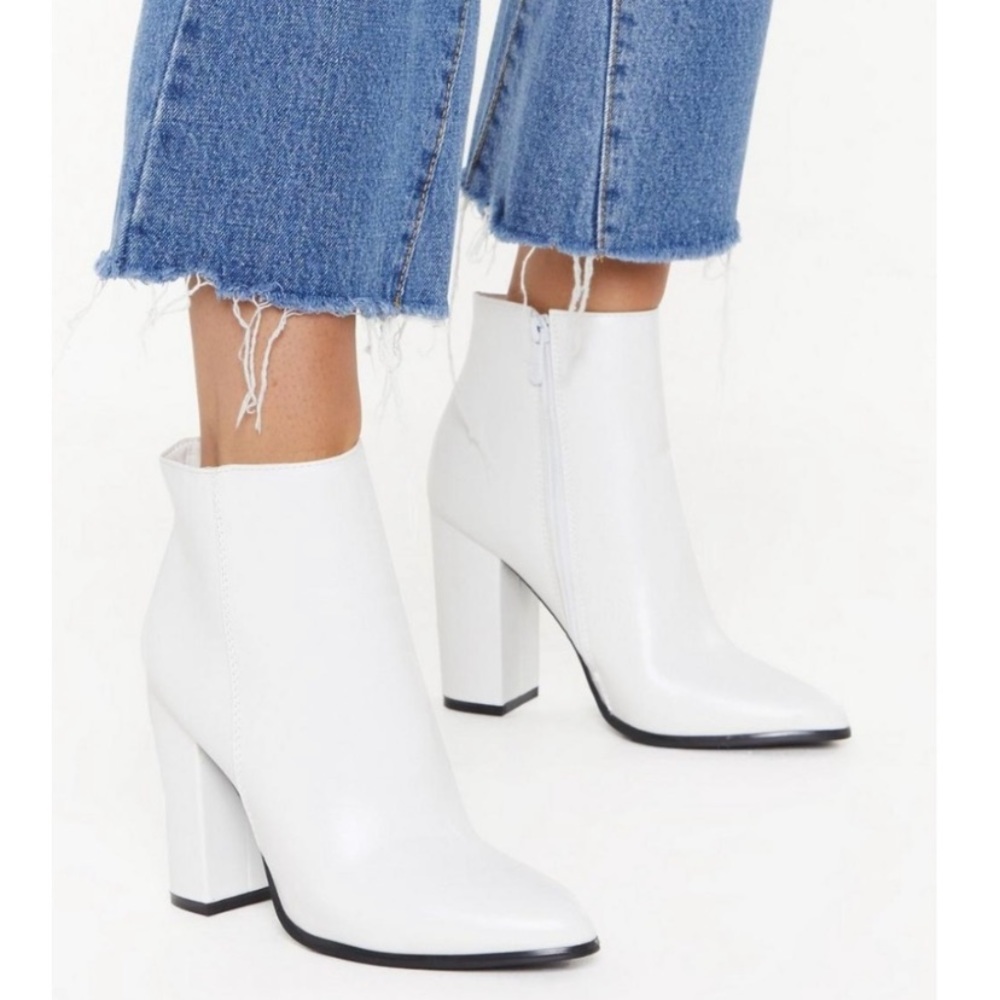 Nasty Gal white booties